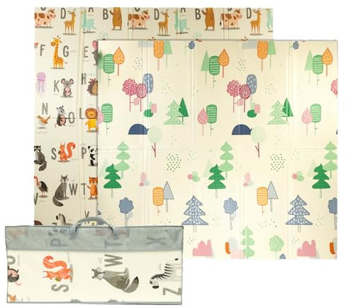 Alfombra Bebe Acolchada Plegable 180x200x1cm – Tapete Actividades Impermeable Reversible – Gimnasio Infantil – Manta Juegos y Regalo Ideal – Parque Infantil Bebé – Tapete Bebé – Colchoneta Suelo