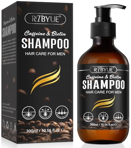 Coffein Shampoo, Koffein & Biotin shampoo für Haarwachstum, Bio Haarwuchs Shampoo gegen Haarausfall und Dünner Werdendes Haar, Nährt die Kopfhaut für Frauen Männer, 300ml