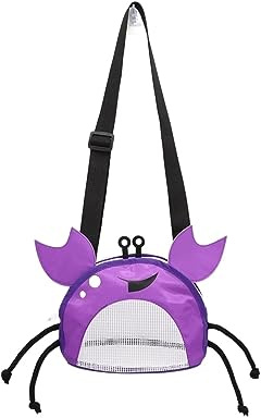 Sac à jouets en maille Sacs de coquille en forme de crabe mignon de sac de maille de plage for tenir la coquille de plage, sacs de collecte de coquille de jouet for que les enfants ramassent des coqui