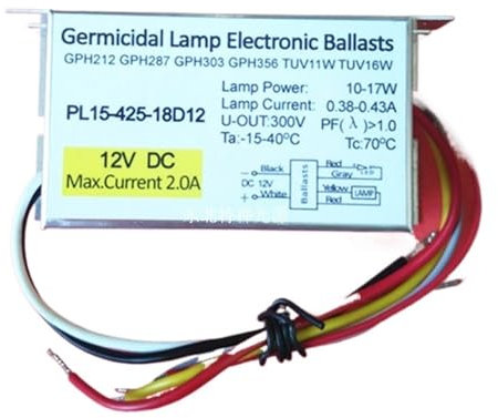 KAYPBWQMG 1 pièces DC12V Alimentation Ballast de Lampe UV PL15-425-18D12 10-17W Ballast de Lampe