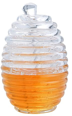 Dzmuero Honiggläser mit Löffel, Honigtopf mit Löffel, 250ml Honigspender, Honigglas mit Honiglöffel, Versiegelter Glasbehälter, Weithals-Honigvorratsglas