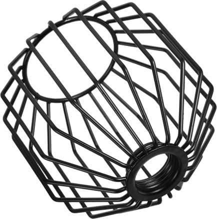 Cabilock Abat-Jour En Métal Noir Pour Couvercle De Lampe Suspendu Et Cage De Protection De Lampe Avec Abat-Jour Creux Et Abat-Jour En Panier Pour Abat-Jour Vintage