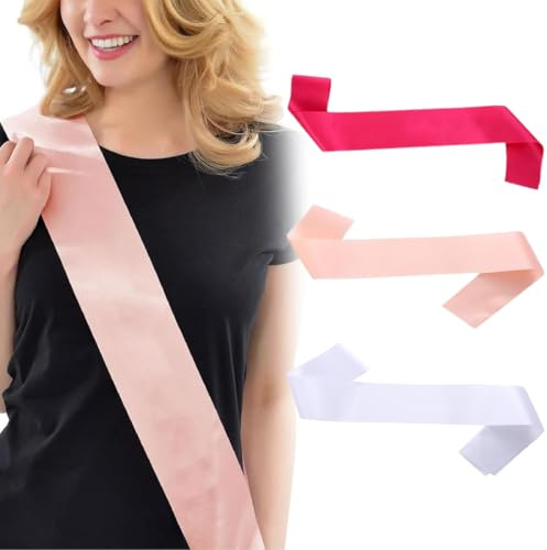 3 bandas vacías para impresión DIY, crea tu propia banda personalizada, nubilado novia, decoración de boda (champán, blanco, rosa, rojo)