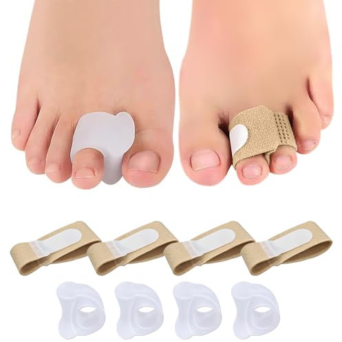 8 Redresseur D'orteil Réglable,4 Pcs Séparateur Orteils+4 Pcs bandages pour Orteils,Marteau orteil Correcteur de Coussinets en gel,Séparateurorteils,ecarteur orteil,pour Soulager la Pression du Pied