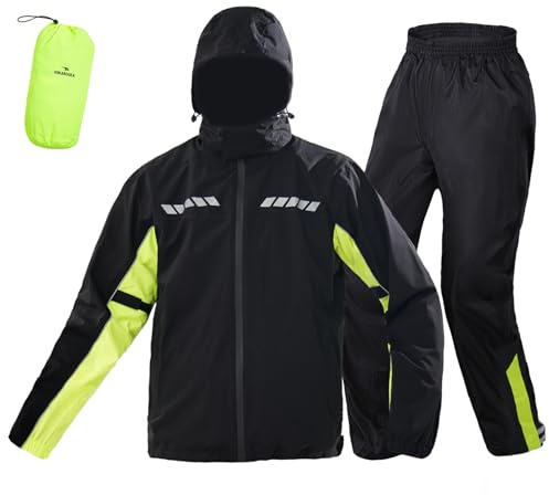 VIKAMAKA Rain Suit for Men Women, Waterproof Rain Jacket Pant for Cycling Motorcycle Hiking Golf Rain Gear Coat
