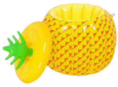 ULTECHNOVO Inflatable PVC Ice Bucket Pineapple Beer Holder Portable Cold Resistant Floatable Swim Beer Holder for Pool Parties and Outdoor Bbqs