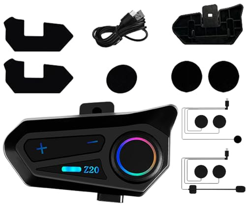 Auriculares De Casco De Motocicleta - Audio Inalámbrico, Altavoz De Casco | Auricularees De Música Impermeables IPX6, Dispositivo De Intercomunicador Ultra Slim, Pads De Carga Rápida De USB-C