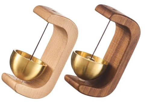 Gatuida Campanello Magnetico in Ottone e Legno per Porta Moderno Decorativo 2pezzi