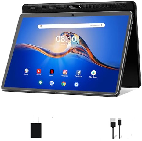 SANNUO Tablettes 10 Pouces Android 11 avec 4Go RAM+64Go ROM(TF/128Go), Octa-Core,GMS, 2MP+8MP, 1280 * 800, Bluetooth 5.0