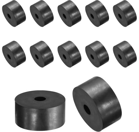 QUARKZMAN 12pcs Rondelles en Caoutchouc Anti-Vibration Épaises, Entretoise Plate Amortisseur pour Connexions Électriques Réparations Automobiles Appareils, 60mm OD x 15mm ID x 30mm Hauteur