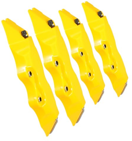 Hemobllo Set Coperture per Pinze Freno 3D Giallo Medio e Giallo Chiaro Protezione Completa per Pinze Anteriori e Posteriori Installazione Semplice Compatibile Auto Standard e Modificate