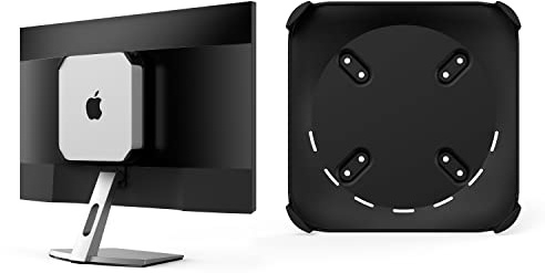HumanCentric Mount Compatible with Mac mini (Custom Mount Adapter) | For Wall, Rack, Under Desk, Behind Monitor, 75x75mm & 100x100mm VESA Patterns, Does Not Work with 2024 M4 Mac Mini