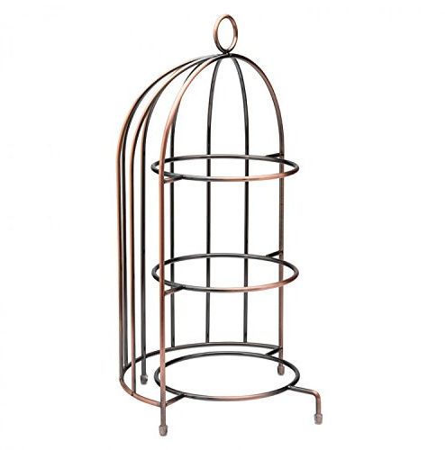 Utopia by Chefline 3 Tier Copper Birdcage Plate Cake Stand Buffet 44x22cm Afternoon Tea