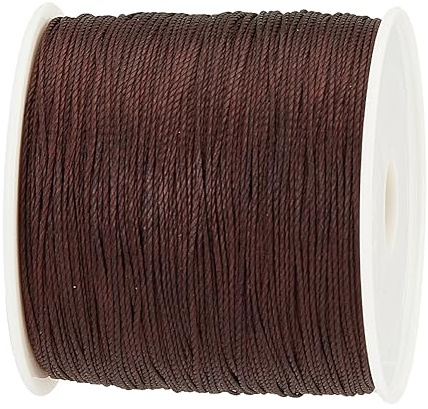PandaHall Elite 106m / Rolle 0.5mm Runde Gewachste Polyesterkordel Friesen String Spool für Schmuckherstellung und Macrame Supplies Coconut Brown