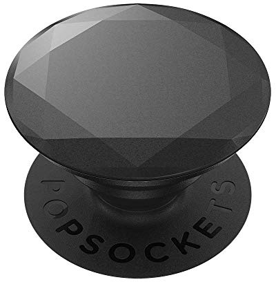 PopSockets 800504 PopGrip - Ausziehbarer Sockel und Griff für Smartphones und Tablets mit einem Austauschbarem Top - Metallic Diamond Black