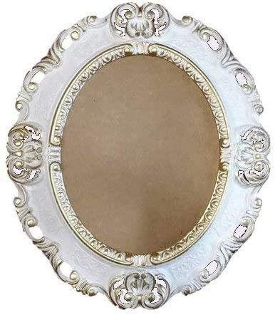 Artissimo Cornice portafoto in stile barocco, ovale, bianco/oro, anticata, 45 x 37 cm, 24 x 30 cm
