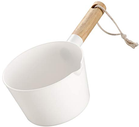 Cabilock Wooden Ladle with Long Handle Large Capacity Water Scoop for Kitchen Bathroom Baby Bath and Garden Home Accessories