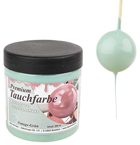 Ideen mit Herz Premium-Tauchfarbe mit Hochglanz-Porzellaneffekt | 250 ml (vintage grün)