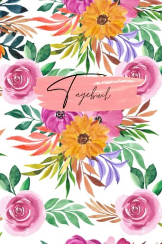 Tagebuch: Flowerpower - Tagebuch - ideal für 365 Tage | Notizbuch für Gedanken und Ideen - Wasserfarben