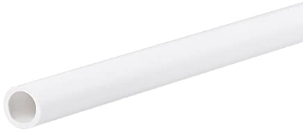 sourcing map PVC Pipe Round Rigid Plastic Tube 5mm ID 7mm OD 500mm White for Water Pipe,DIY Model Making,Electrical Cable Sleeve