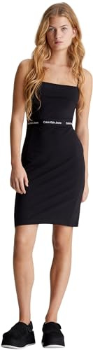 Calvin Klein Abito Donna Logo Elastic Strappy Spalline Strette, Nero (CK Black), XL
