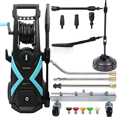 Pro-Kleen Pressure Washer Electric, Power Jet Wash Portable, 165 Bar Max, 2.2kW with Patio Cleaner Attachment &Pro-Kleen Chassis Cleaner - Dual-Function Undercarriage Cleaner