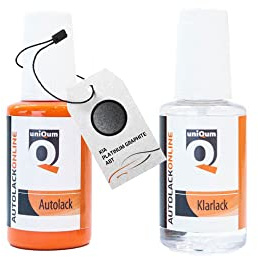 uniQum Autolack Stift + Klarlack im Vorteilsset KIA PLATINUM GRAPHITE ABT Autolack Reparatur 2 x 30 ml