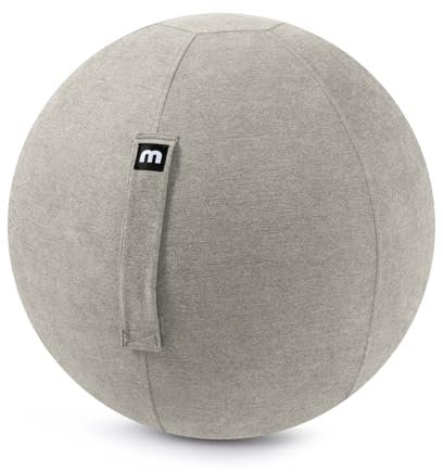 mokebo Stoff Sitzball Büro ergonomisch 'Der Sportliche', Sitzball mit Pumpe oder Pezziball mit Stoff- oder Cordbezug, 65cm Breite, ergonomische Bürostuhl Alternative für Zuhause & Büro