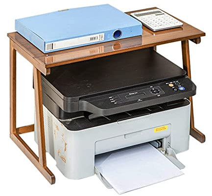 Druckerständer Vintage-Druckerständer Desktop-Druckerständer, Schreibtisch-Organizer aus Holz, Mehrzweck-Desktop-Aufbewahrung, für Faxgerät, Scanner, Dateien, rustikaler brauner Druckerständer für d