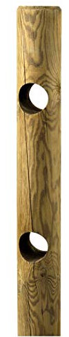 nextradeitalia 1 PZ Pali in Legno Ø CM 12x150 H Ø 2 Fori Passanti Ø 8,3 CM | Senza Punta per Recinzione trattati impregnati per staccionata e steccato Palo Tondo Forato