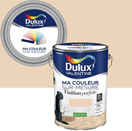 Ma Couleur Sur-mesure par Dulux Valentine – Peinture Intérieure Murs, Plafonds, Boiseries - Finition Parfaite - 98% d'opacité - Satin Coquille d'Œuf 5 L - Palette Intemporelle