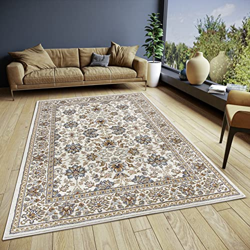 Hanse Home Saraceni Orient Teppich – Läufer Orientalisch klassisch dicht gewebt mit Ornamenten und Blumenmotiven Weicher Kurzflor für Schlafzimmer, Esszimmer, Wohnzimmer, Flur – Creme, 200x280cm