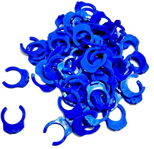 YZMSZ 5/16 O.D. Tube Fitting Blue Locking Clip Clamps for RO Reverse Osmosis Water Filtration Systems or Other Quick Connect Fitting Replacement Parts Accessory,pack of 100.