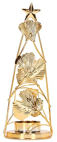 Marooma Weihnachtsbaum-Kerzenhalter, Goldene Eisen-Weihnachtsbaum-Kerzenhalter, Kleine Runde Tassen-Weihnachtslicht-Kerzenhalter, Teelicht-Kerzenhalter für Hochzeitsfeier, Jahrestag, Heimdekoration.