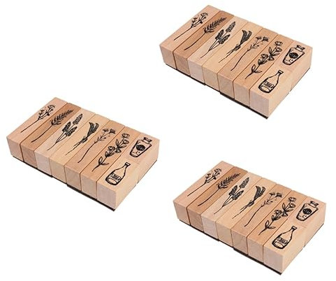 COHEALI 3stücke Retro Holzstempel Set Für Pflanzen Und Blumen Dekorative Werkzeuge Für Bastelprojekte Scrapbooking Und Tagebuchgestaltung Langlebig Und Vielseitig Einsetzbar