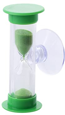 Toothbrush Timer for Kids, 2mins/3mins Sand Clock Timer Plastic Suction Cup Hourglass Sandglass Desktop Ornament Party Favors(3 Minute,Green)