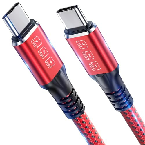 Câble Thunderbolt 4 de 240 W de 2 m, câble de moniteur USB C Thunderbolt 4 prend en charge le transfert de données 40 Gbit/s et une seule vidéo 8K/Dual 4K compatible avec moniteur Thunderbolt 4/3,