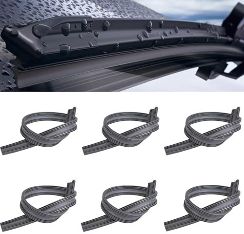 JINJUMEI 6 Piezas Gomas de Recambio para Limpiaparabrisas Universal - Escobilla de Goma para la Mayoría de Coches