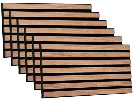Rebel of Styles - Acoustic Wall Panels/Cladding/Panels/Panels - Insulating Acoustic Wall with Modern Slats - 1.01 m² - Walnut