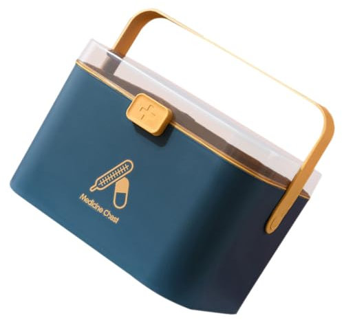 Garneck Handled Medicine Box Große Kapazität Sicherer Arzneimittelorganizer Für Zuhause Büro Und Mit Kinderfreundlichem Verschluss Und Tragbarem Griff