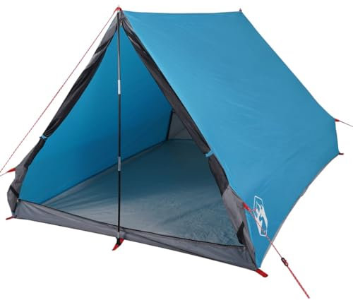 vidaXL Camping Keilzelt 2 Personen, Campingzelt mit Steckverbindungssystem, Trekkingzelt mit Glasfaserstangen, Zelt A-Rahmen, Grün 185T Polyester