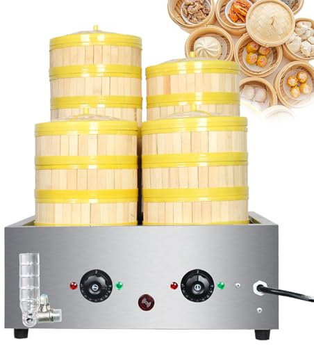 Vaporiera Elettrica A Quattro Fori, Macchina Per Panini Al Vapore Commerciale, Temperatura 0~110 ℃, Acciaio Inossidabile, Allarme Ebollizione A Secco,Per Ristorante A Buffet Del Negozio Di Casa