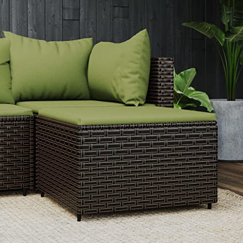 Kangmusi Gartenhocker mit Kissen Braun Poly Rattan,319836kangmusi