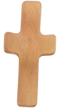 IMIKEYA Wooden Handheld Prayer Cross Decorative Wall Hanging for Home Offices Elegant Religious Christmas Decoration