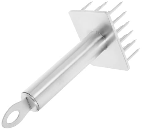 TOPBATHY Inseritore di Carne Martello da Carne a Doppia Faccia Ago per Batticarne Strumenti per Intenerire La Bistecca Strumento di Carne Appiattitore per Carne Silver Acciaio Inossidabile