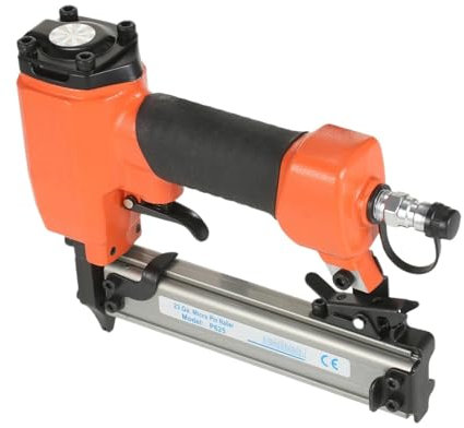 quetwef Oil-Free Pneumatic Staple Gun Heavy-Duty Stapler Nail Gun 23 Gauge Micro Pin Nailer Air Nailer Pneumatic Finishing Stapler Air Powered Nail Gun for Woodworking Decoration