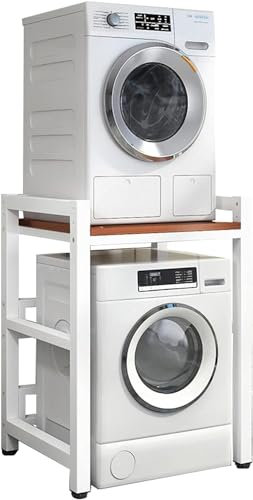 Kit d'empilage réglable pour lave-linge et sèche-linge à chargement frontal, étagère portable avec capacité de 400 kg, unité de rangement pour linge, économise de l'espace pour les petits espaces