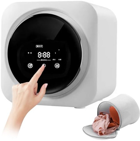 HNBYLMM Portable Washing Machine, Mini Washing Machine and Dryer Combo with 4 Modes, Washer Machine with LCD Control Panel, Stainless Steel Drum, for Clothing, Underwear, and Socks, 2 Installations