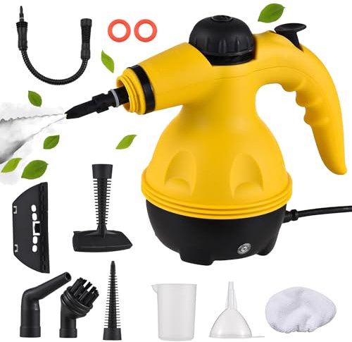 Handheld Steam Cleaner 1200W - Portable High-Temperature Pressurized Cleaning Machine with 10 Accessories for Kitchen, Sofa, Bathroom, Car, and Windows