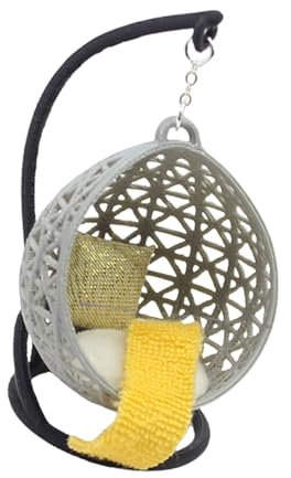 BELOWSYALER Basket Chair for Dollhouses Swing Hanging Miniature Furniture Pretend Play for Kids Dolls House Furniture Model